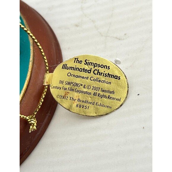 SIMPSONS Bradford Tree Christmas Ornament Illuminated "Cat-astrophe" Homer Bart - Picture 7 of 8